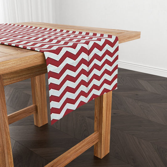 Caminho de Mesa Impermeável Belize Chevron Vermelho