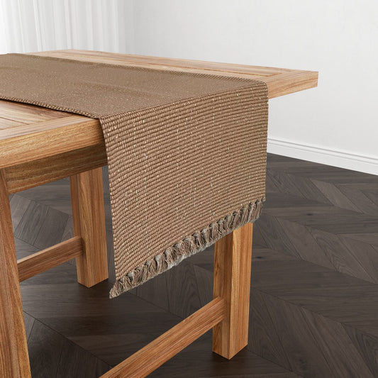 Caminho de Mesa Linha com Fio Lurex Café com Leite 2,0m