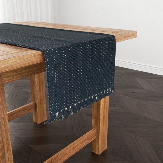 Caminho de Mesa Linha com Fio Lurex Preto 1,5m