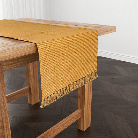 Caminho de Mesa Linha com Fio Lurex Mostarda 2,0m