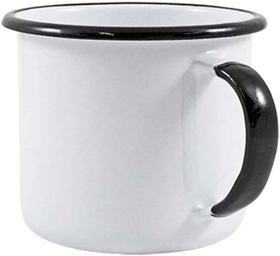 Caneca Esmaltada Ágata MetalLouça Branca