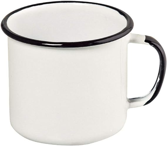 Caneca Esmaltada Ágata MetalLouça Branca