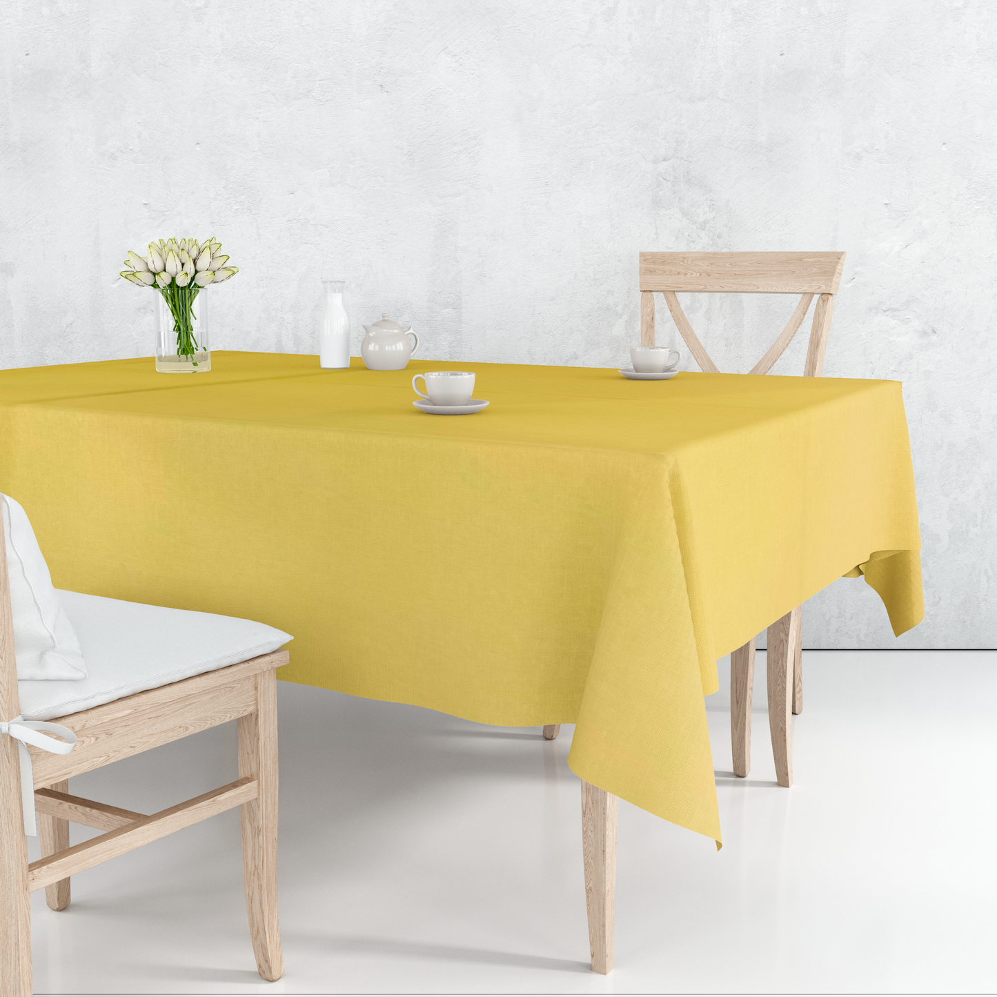 Toalha de Mesa Oxford Amarela Lisa 1,5mx2,2m