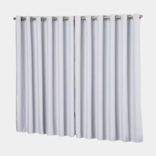 Cortina Blackout com Argolas Cromadas Branco 1,80x2,80m