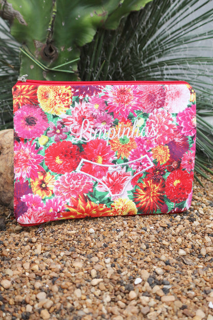 Necessaire Porta Calcinha Limpinha Sujinha Flores