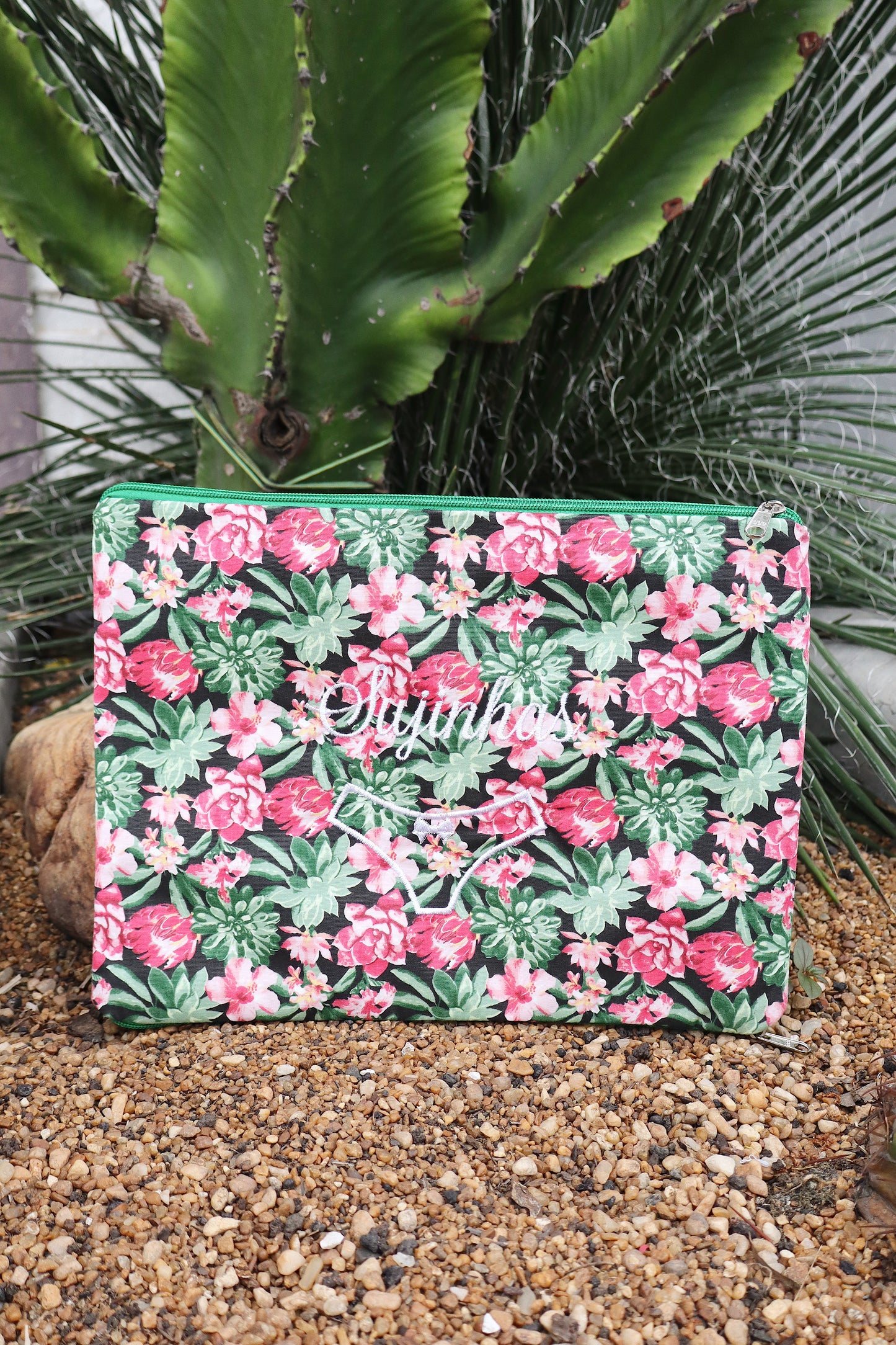 Necessaire Porta Calcinha Limpinha Sujinha Rosa e Verde