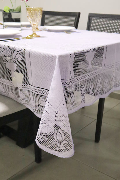 Toalha de Mesa Renda Branca 1,5mx2,2m