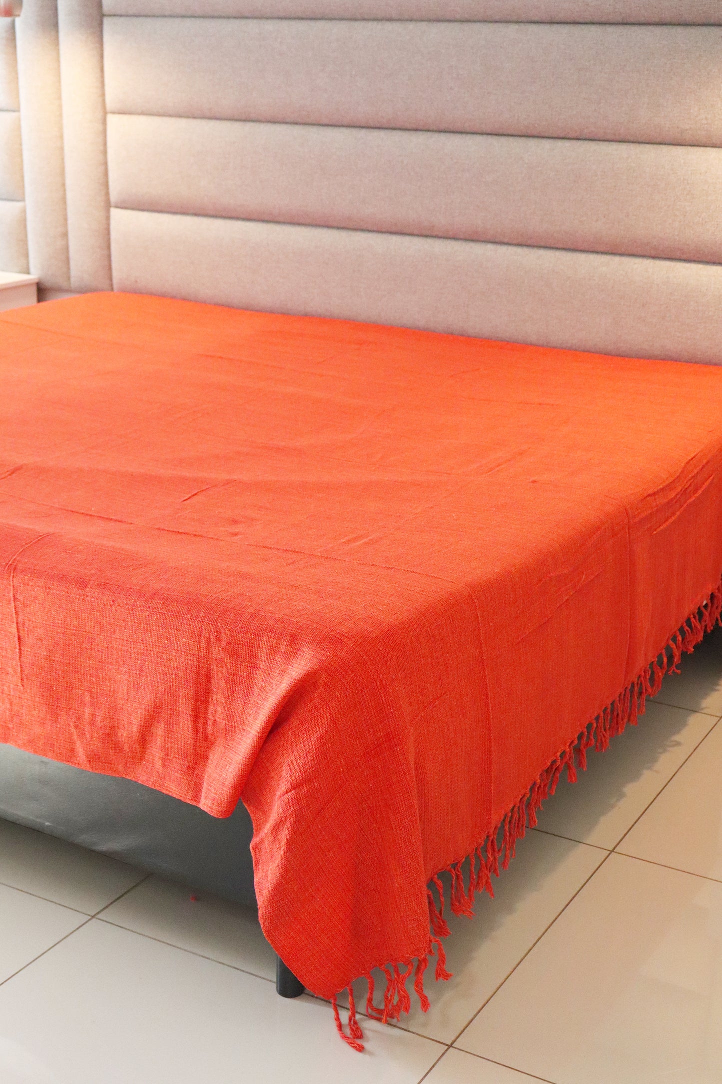 Colcha para Cama Queen 2,40x2,60m Artesanal Laranja