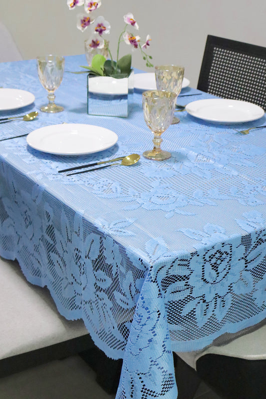 Toalha de Mesa Renda Azul 1,5mx2,2m