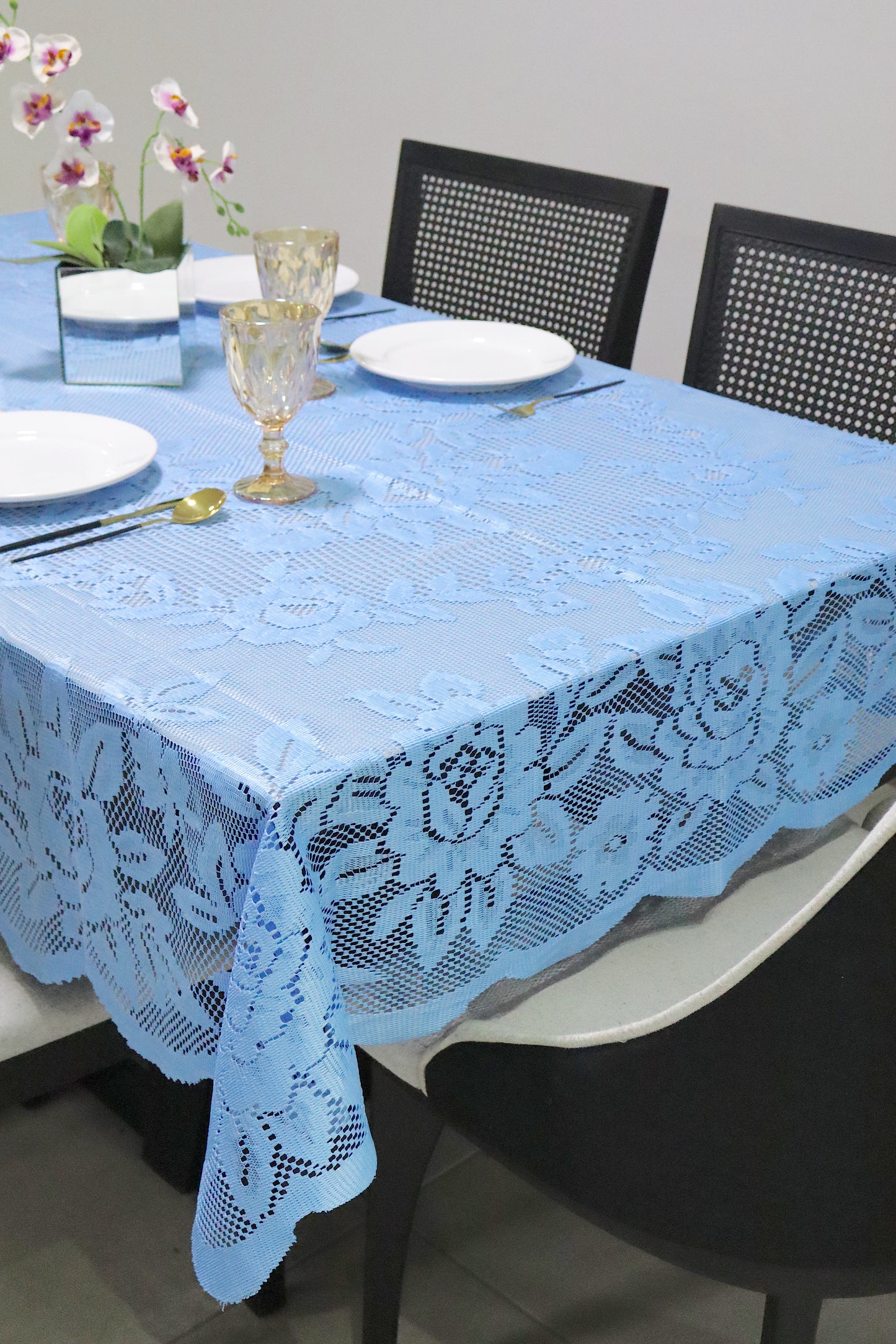 Toalha de Mesa Renda Azul 1,5mx2,2m