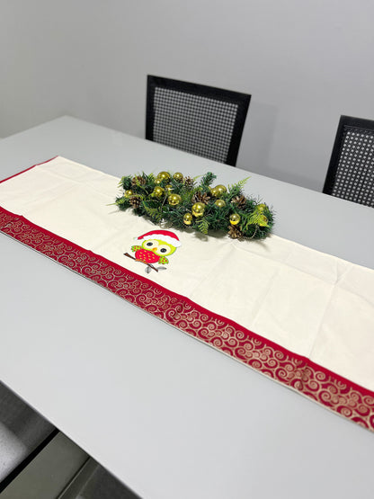 Caminho de Mesa em Algodão Natal Coruja