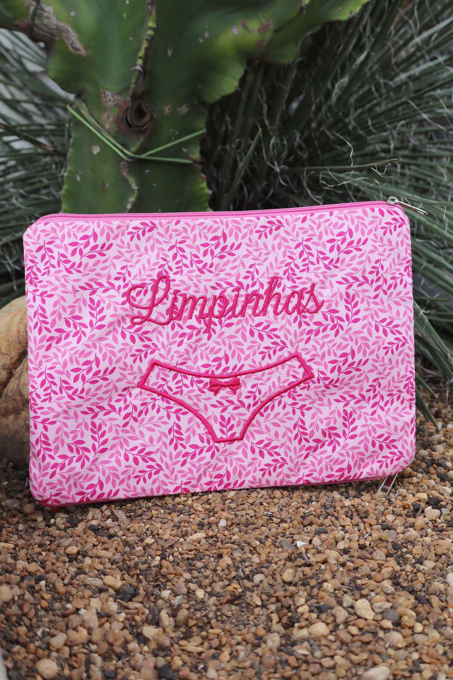 Necessaire Porta Calcinha Limpinha Sujinha Rosa