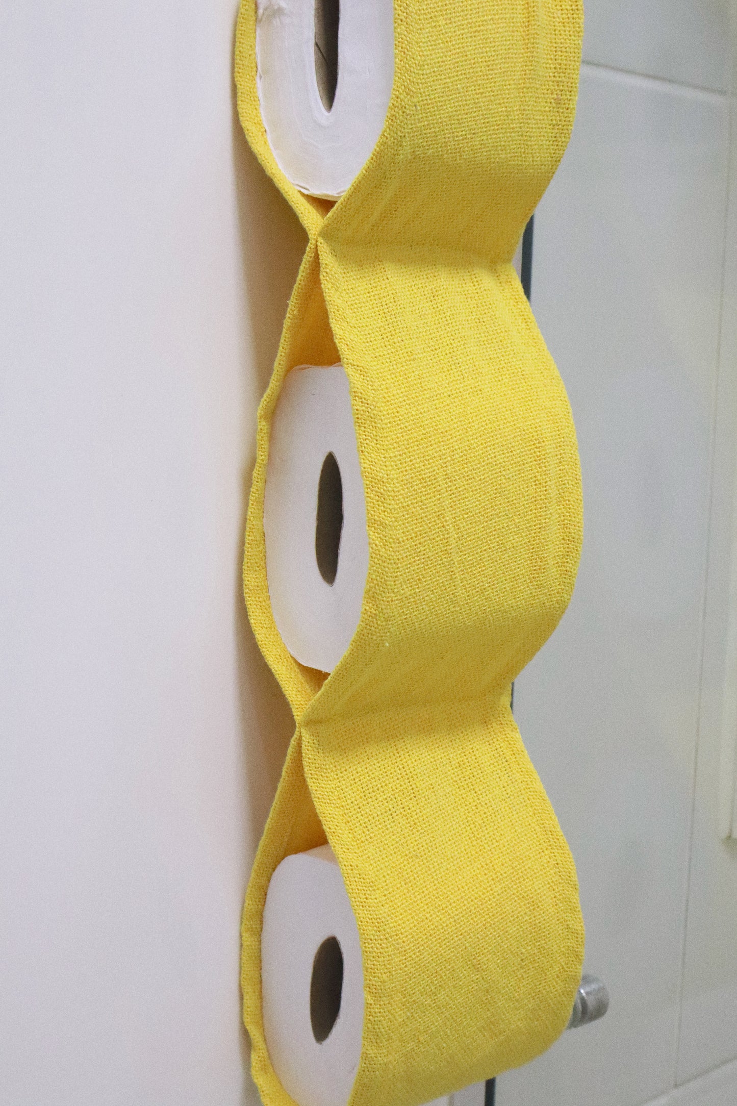 Porta Papel Higiênico 3 Lugares Algodão Amarelo