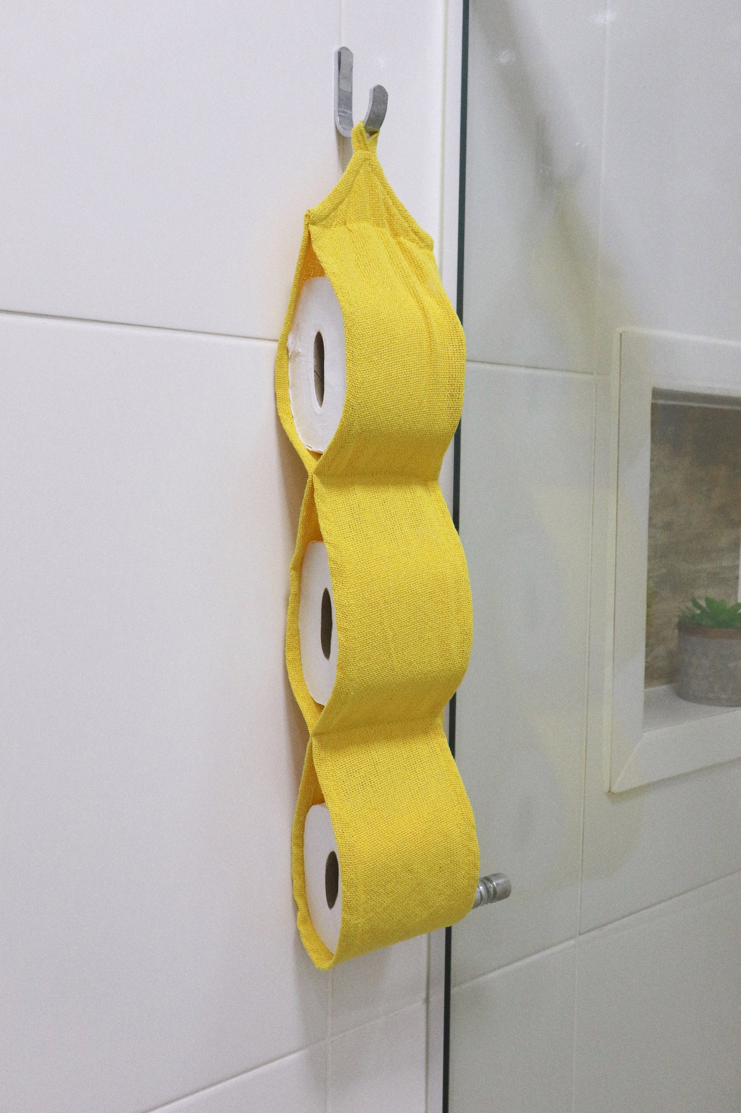 Porta Papel Higiênico 3 Lugares Algodão Amarelo