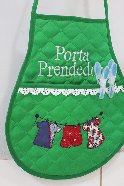 Avental Porta Prendedor de Roupas Verde