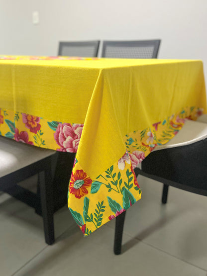 Toalha De Mesa Chita com Composê Amarela 1,5mx2,2m