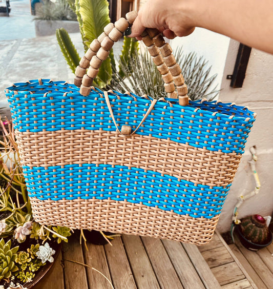 Bolsa Praia de Fibra Azul