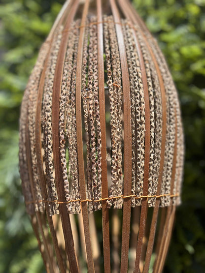 Luminária Pendente de Bambu Antígua com Detalhe