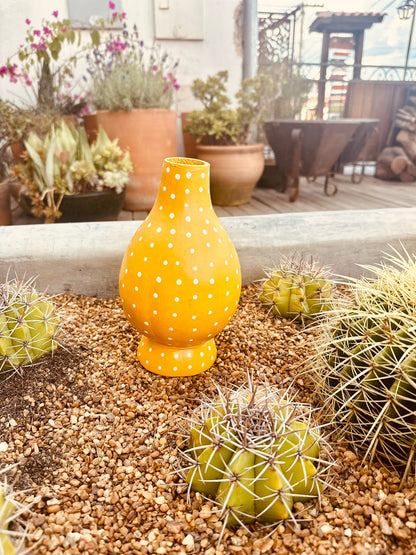 Vaso em Cabaça Amarelo de Bolinhas