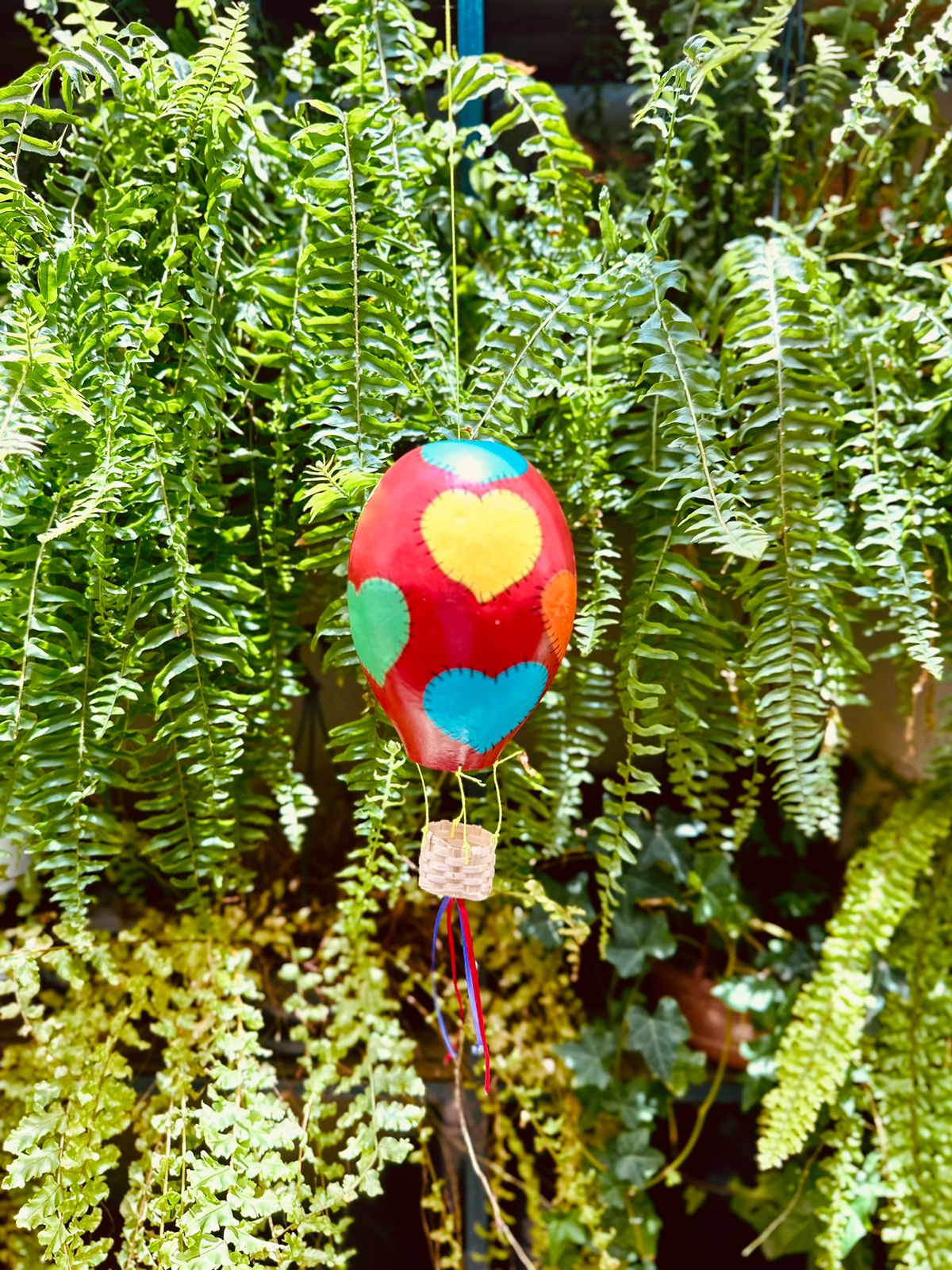 Móbile Balão em Cabaça Coração Vermelho