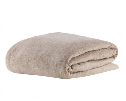 Cobertor Manta Microfibra Aveludada 1,80x2,00m Bege
