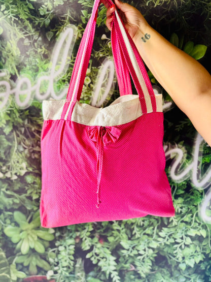 Bolsa de Tricoline Forrada Rosa