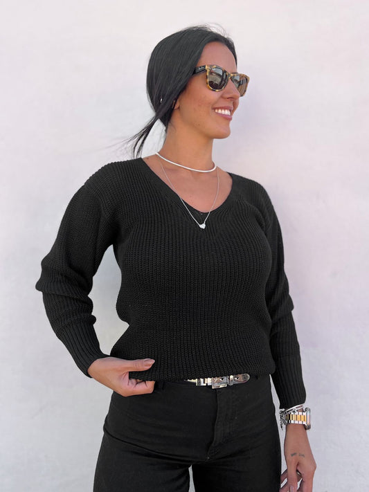 Blusa Tricot Sueter Preta