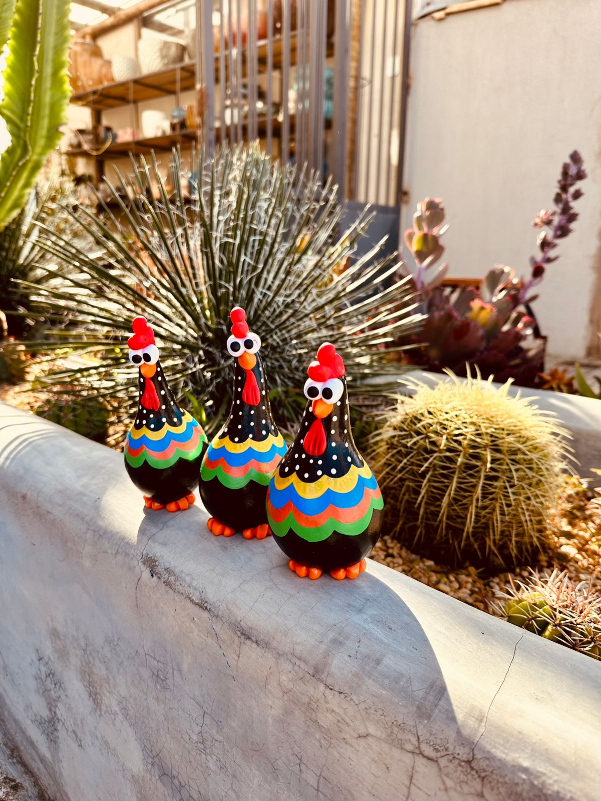 Trio Galinha em Cabaça Preto com Colorido